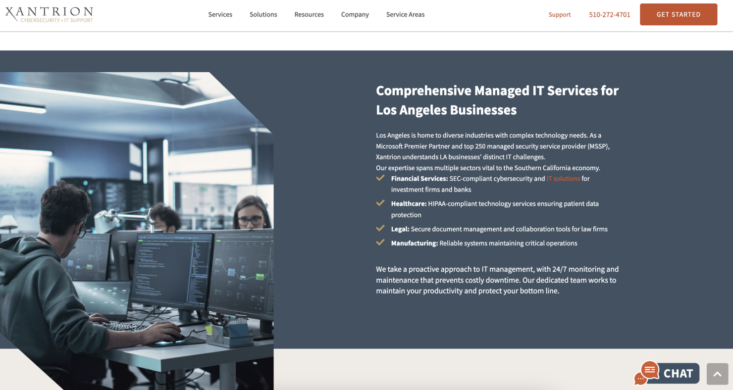 Xantrion screenshot - 10 Mejores Proveedores de Servicios Gestionados en Los Ángeles Revisados en 2026