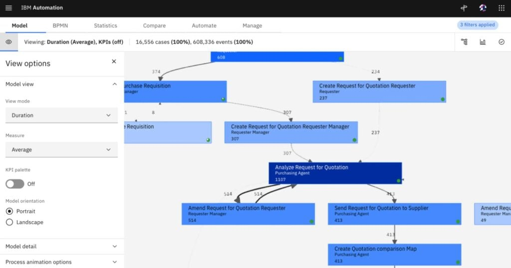 IBM Process Mining screenshot - 10 Mejores Programas de Minería de Procesos Revisados en 2026