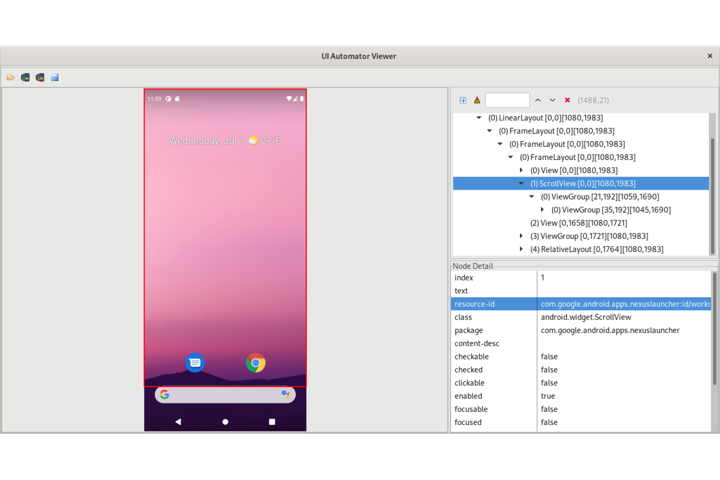 UI Automator screenshot - Las 20 mejores herramientas de pruebas de automatización móvil en 2026
