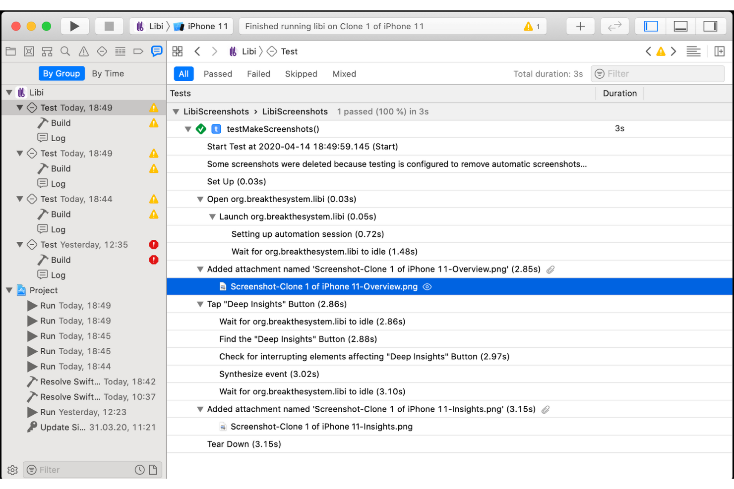 XCUITest screenshot - Las 20 mejores herramientas de pruebas de automatización móvil en 2026