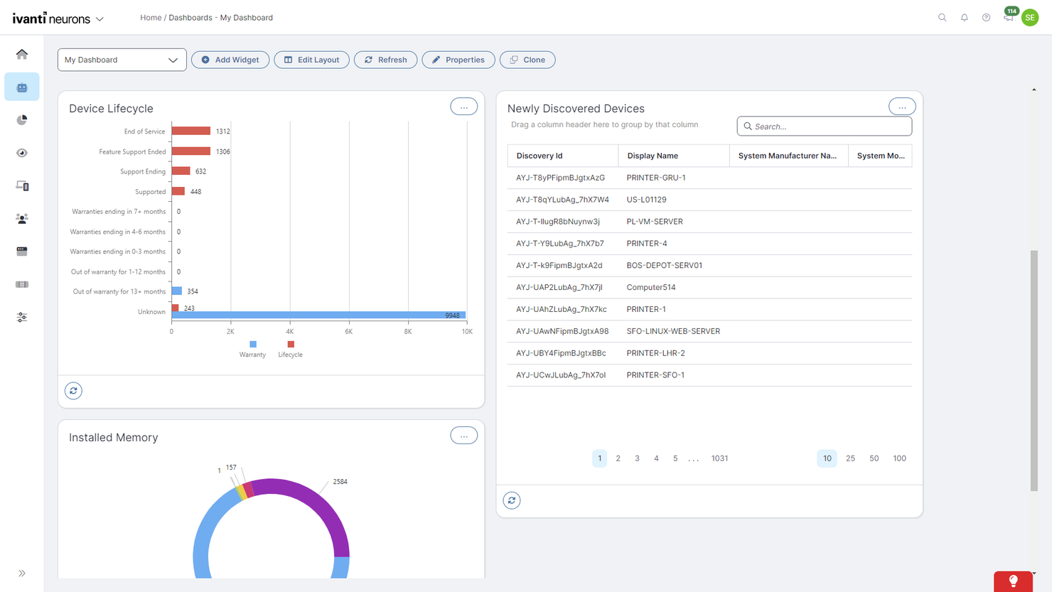 Ivanti Neurons screenshot - 10 meilleures alternatives à ManageEngine passées en revue en 2026