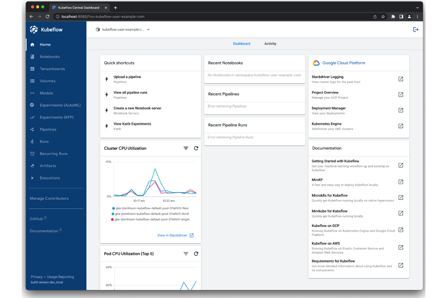 Kubeflow screenshot - 10 Meilleurs Outils de Suivi d’Expériences ML en 2026