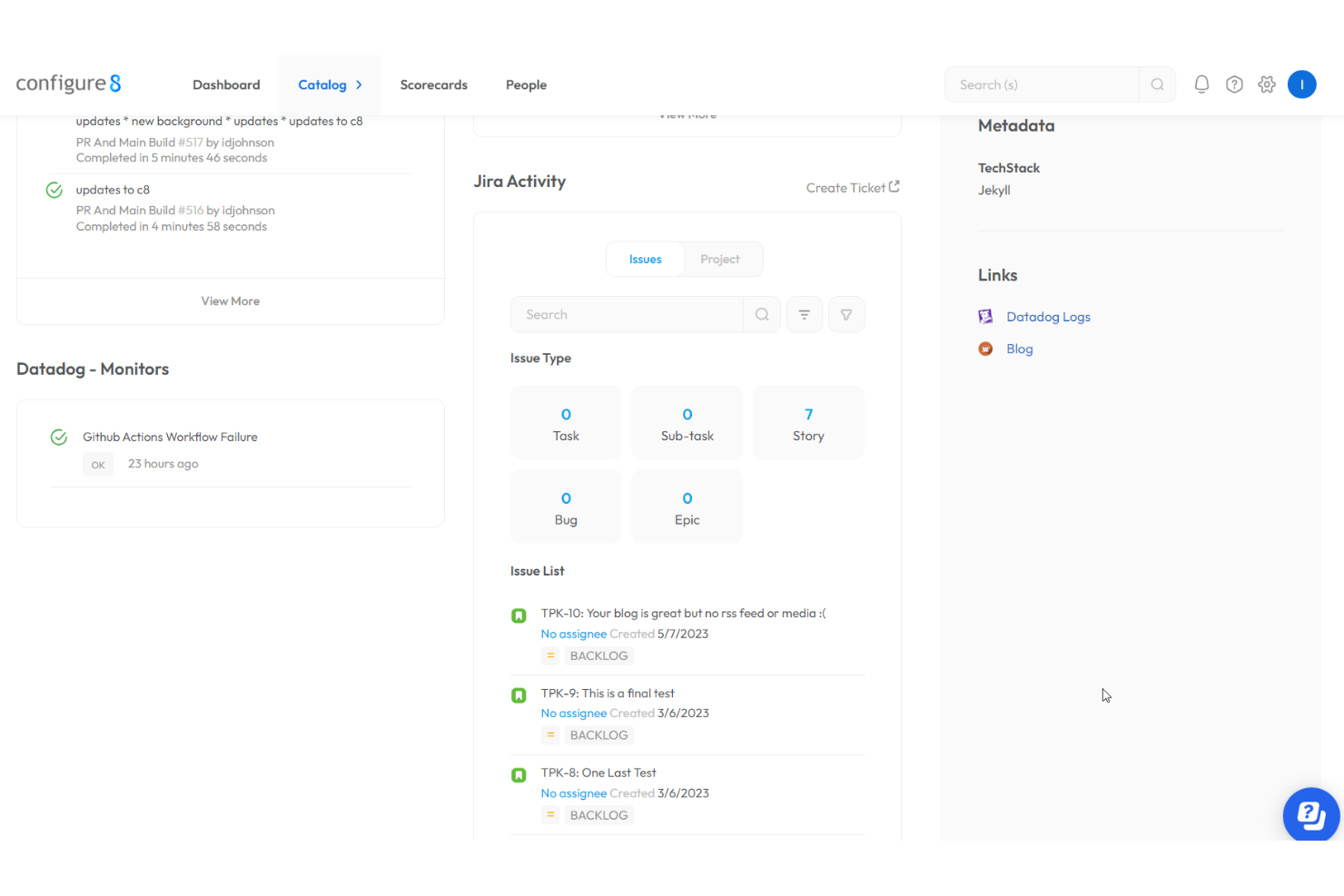 Configure8 screenshot - Les 10 Meilleurs Portails Développeur Internes en 2026