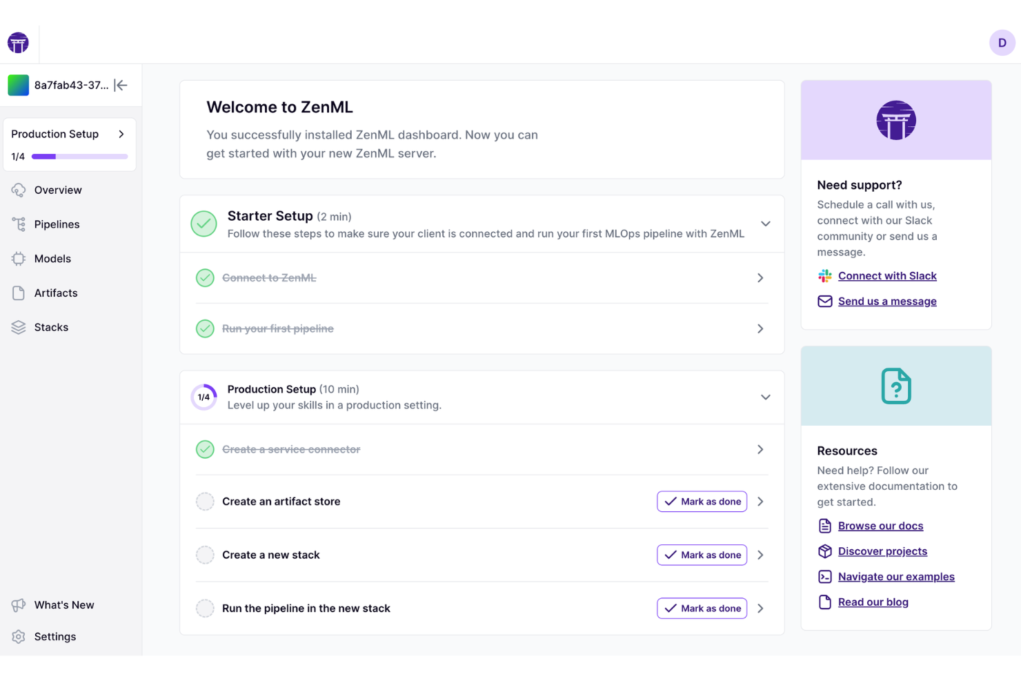 ZenML screenshot - 10 beste tools voor experimenttracking bij machinaal leren in 2026