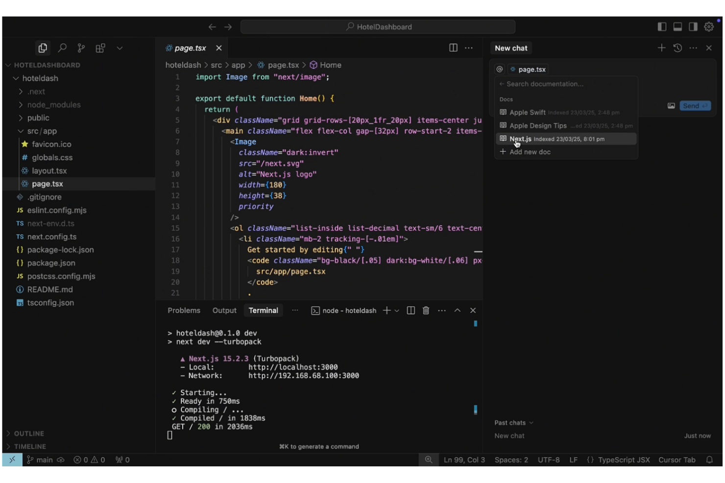 Cursor screenshot - 10 beste platforms voor sfeercodering in 2026