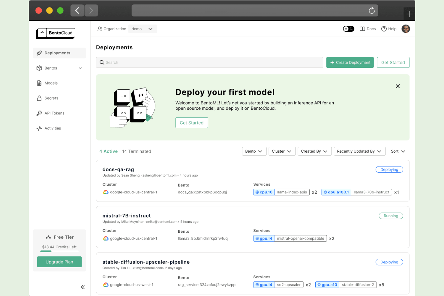 BentoML screenshot - 10 beste tools voor implementatie van ML-modellen in 2026