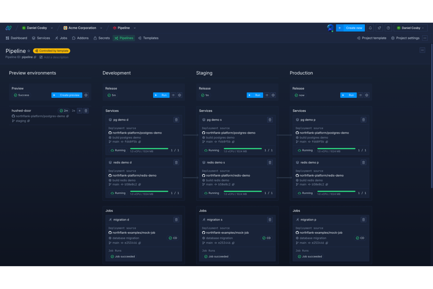 Northflank screenshot - 10 beste interne ontwikkelaarsportalen in 2026