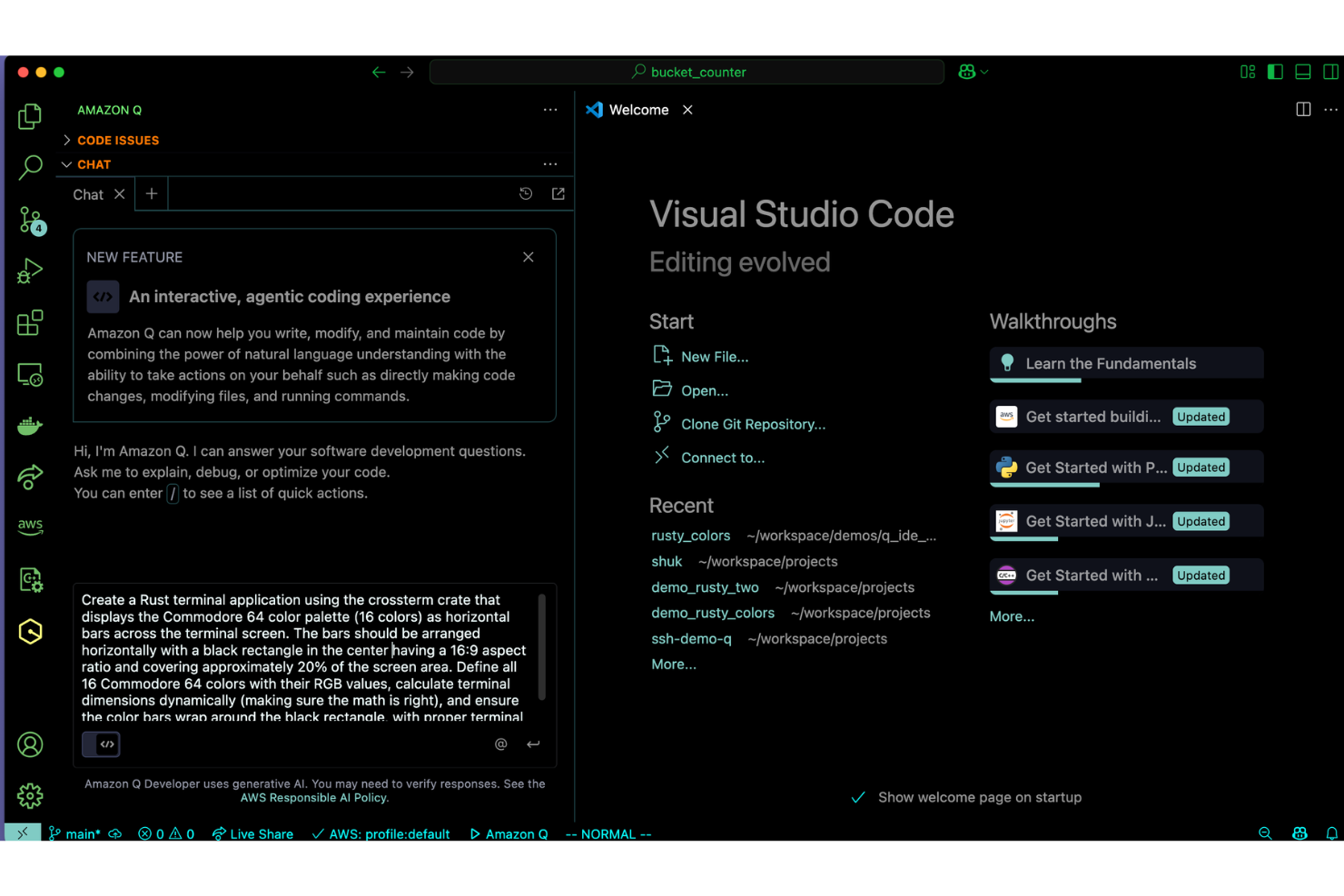 Amazon Q Developer screenshot - 10 beste AI-tools voor productiviteit van ontwikkelaars in 2026