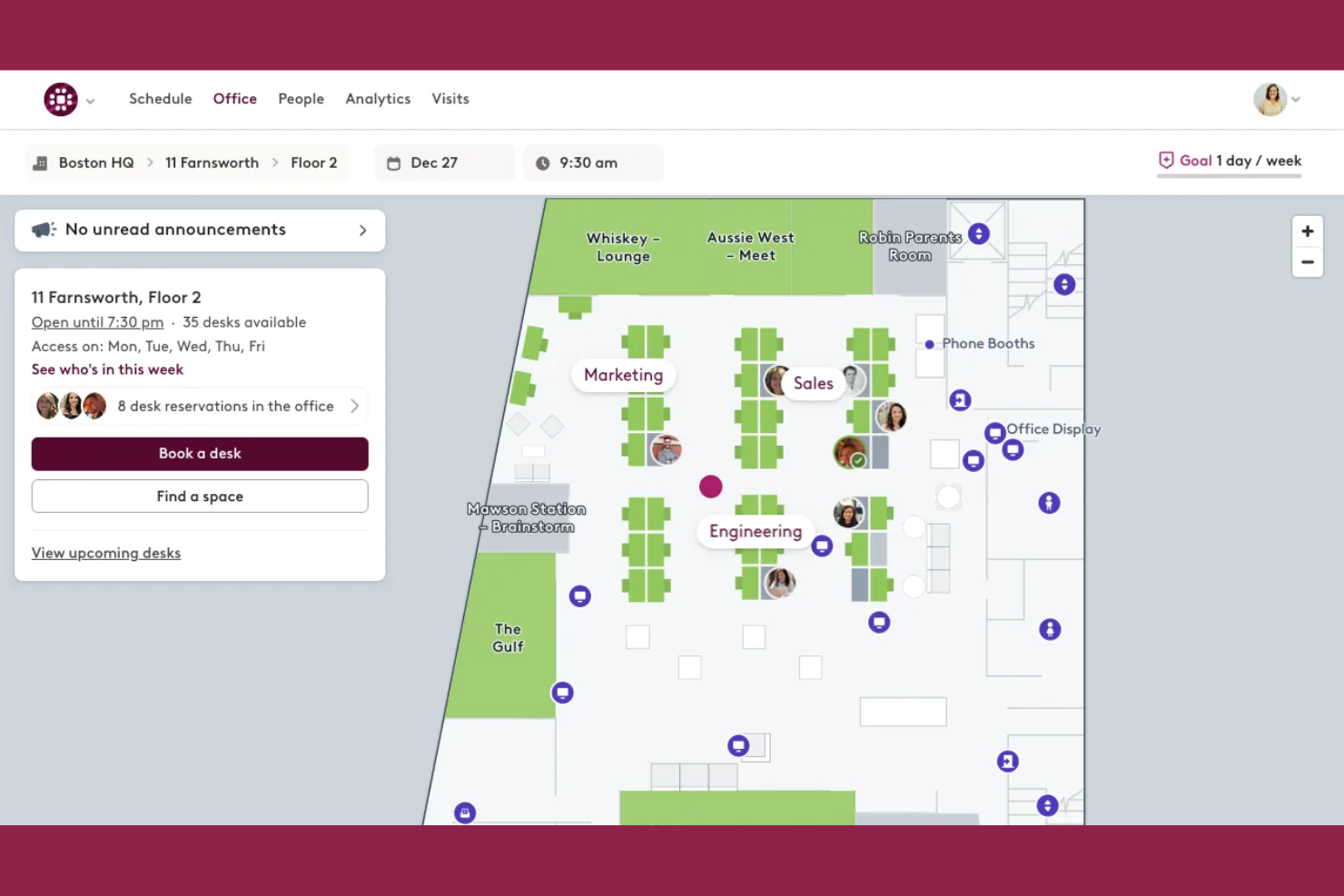 Robin screenshot - 10 beste AI-software voor het reserveren van flexwerkplekken in 2026
