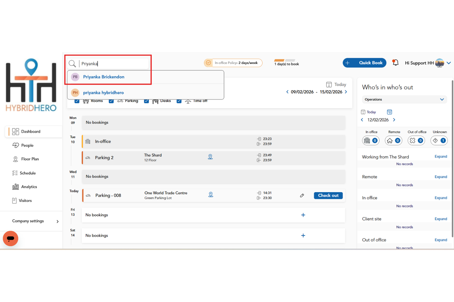 Hybrid Hero screenshot - 10 beste AI-software voor het reserveren van flexwerkplekken in 2026