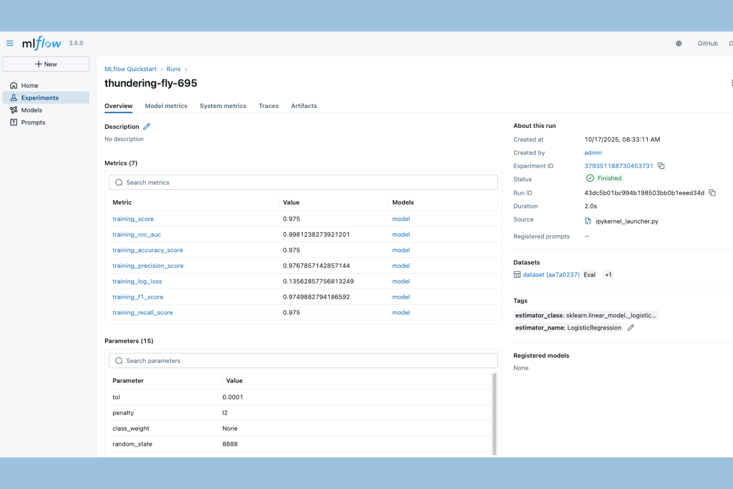 MLflow screenshot - 10 beste MLOps-tools in 2026
