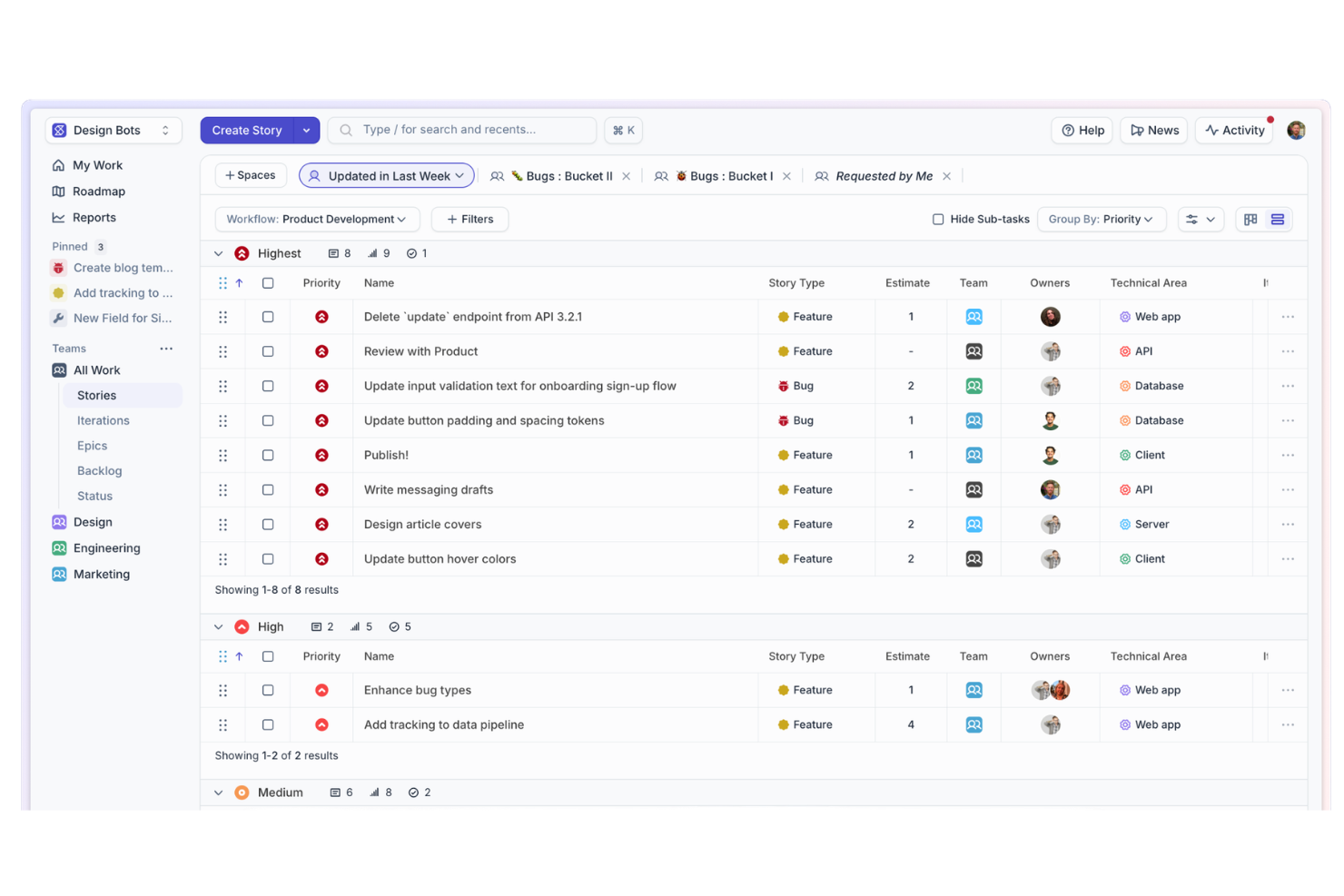 Shortcut screenshot - 10 beste tools voor projectmanagement voor softwareontwikkeling in 2026