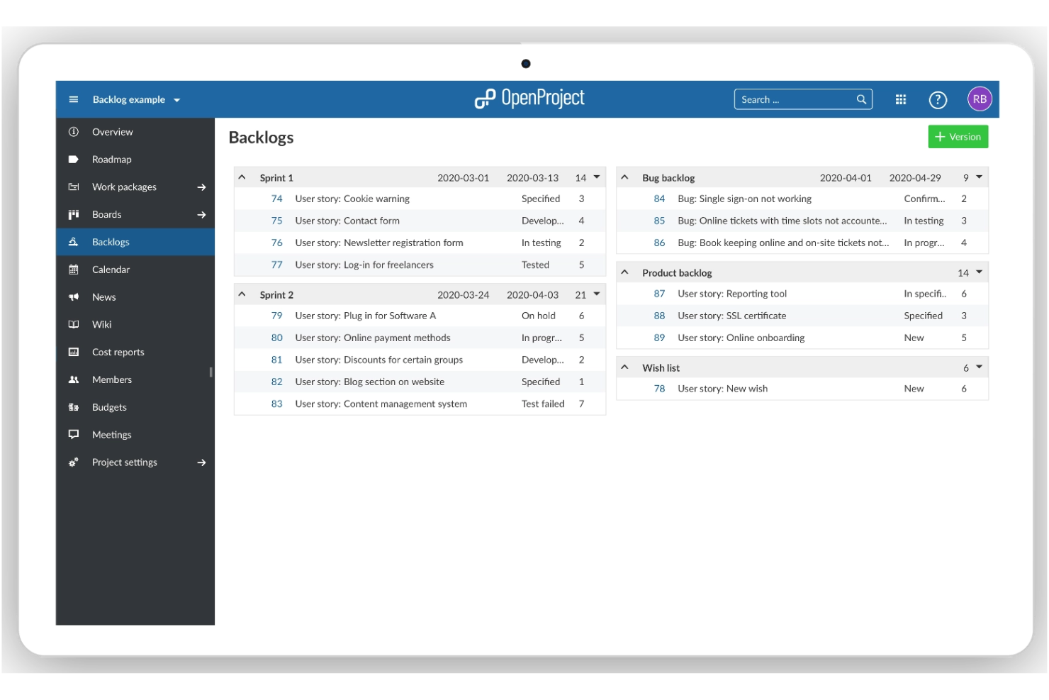 OpenProject screenshot - 10 beste tools voor projectmanagement voor softwareontwikkeling in 2026