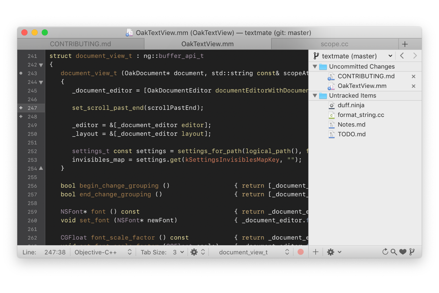 TextMate screenshot - 10 Ruby-ontwikkelomgevingen voor 2026