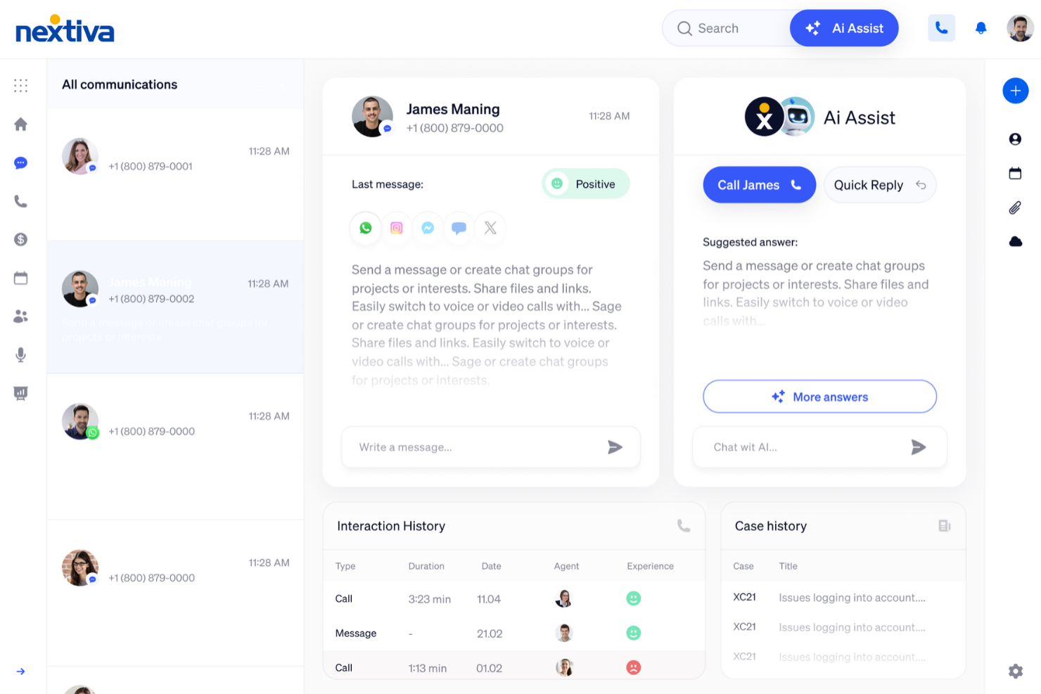 Nextiva screenshot - 10 beste alternatieven voor Help Scout in 2026