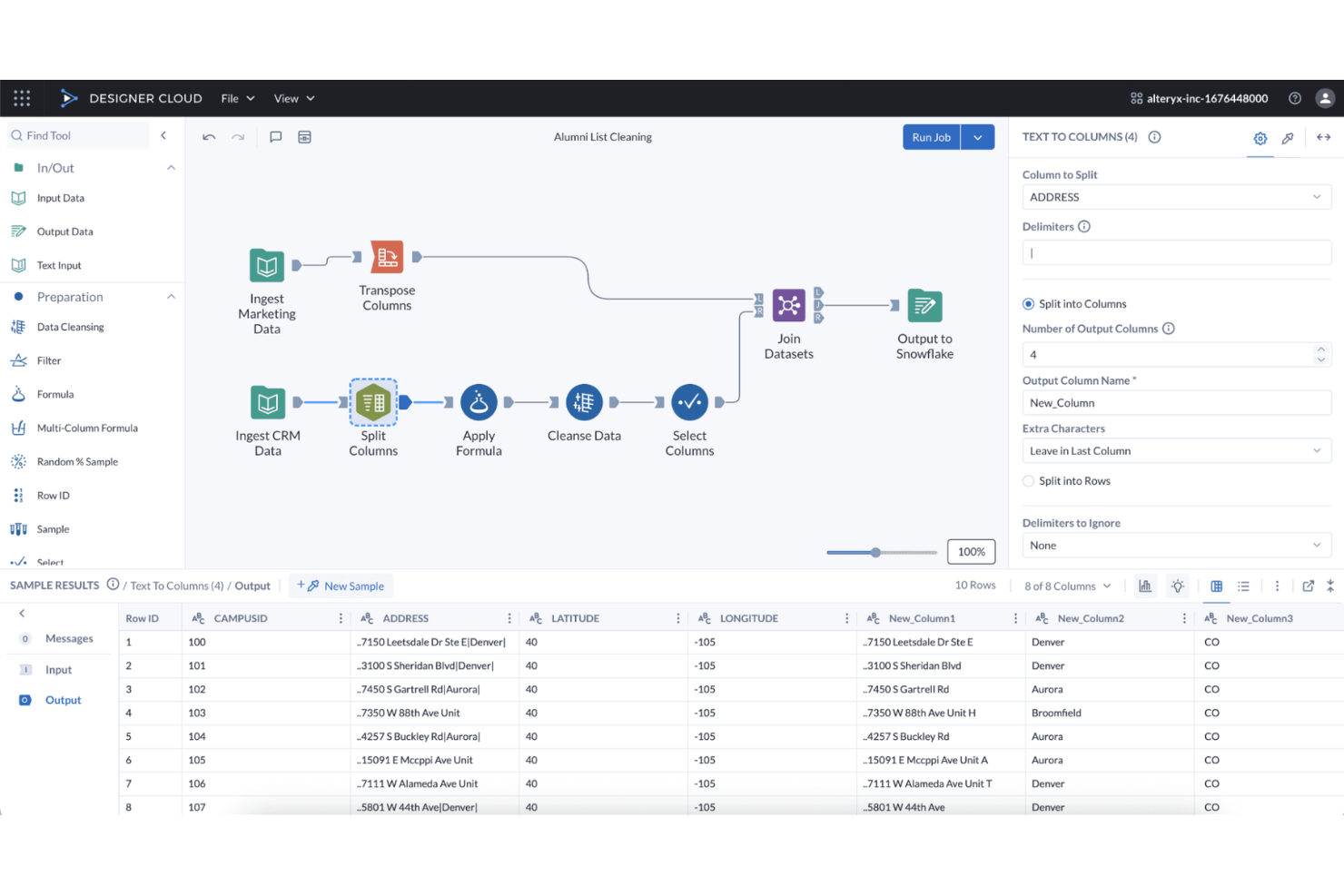 Alteryx screenshot - 10 dbt-alternatieven geselecteerd voor 2026
