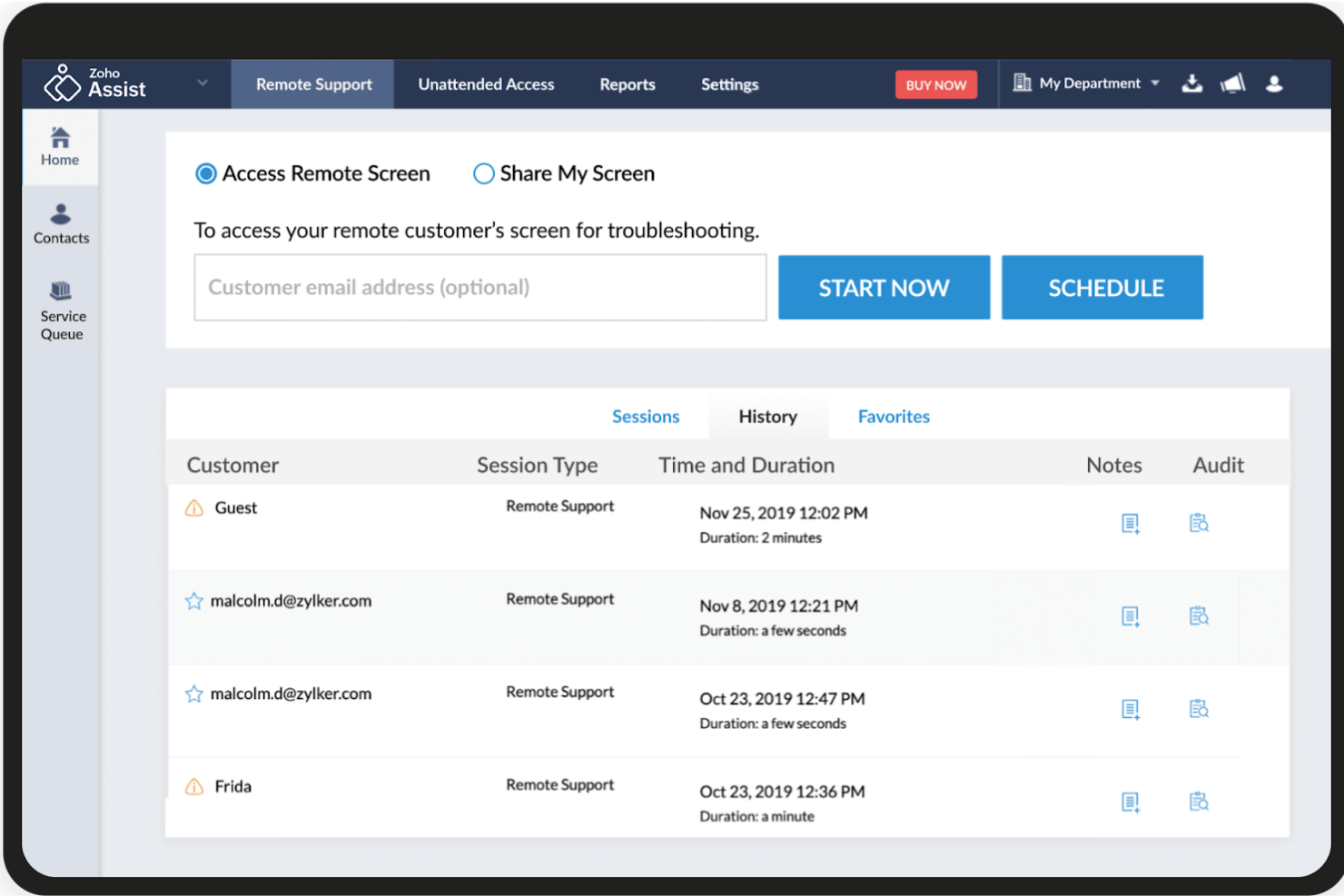 Zoho Assist screenshot - 10 Beste LogMeIn-alternatieven om te overwegen in 2026