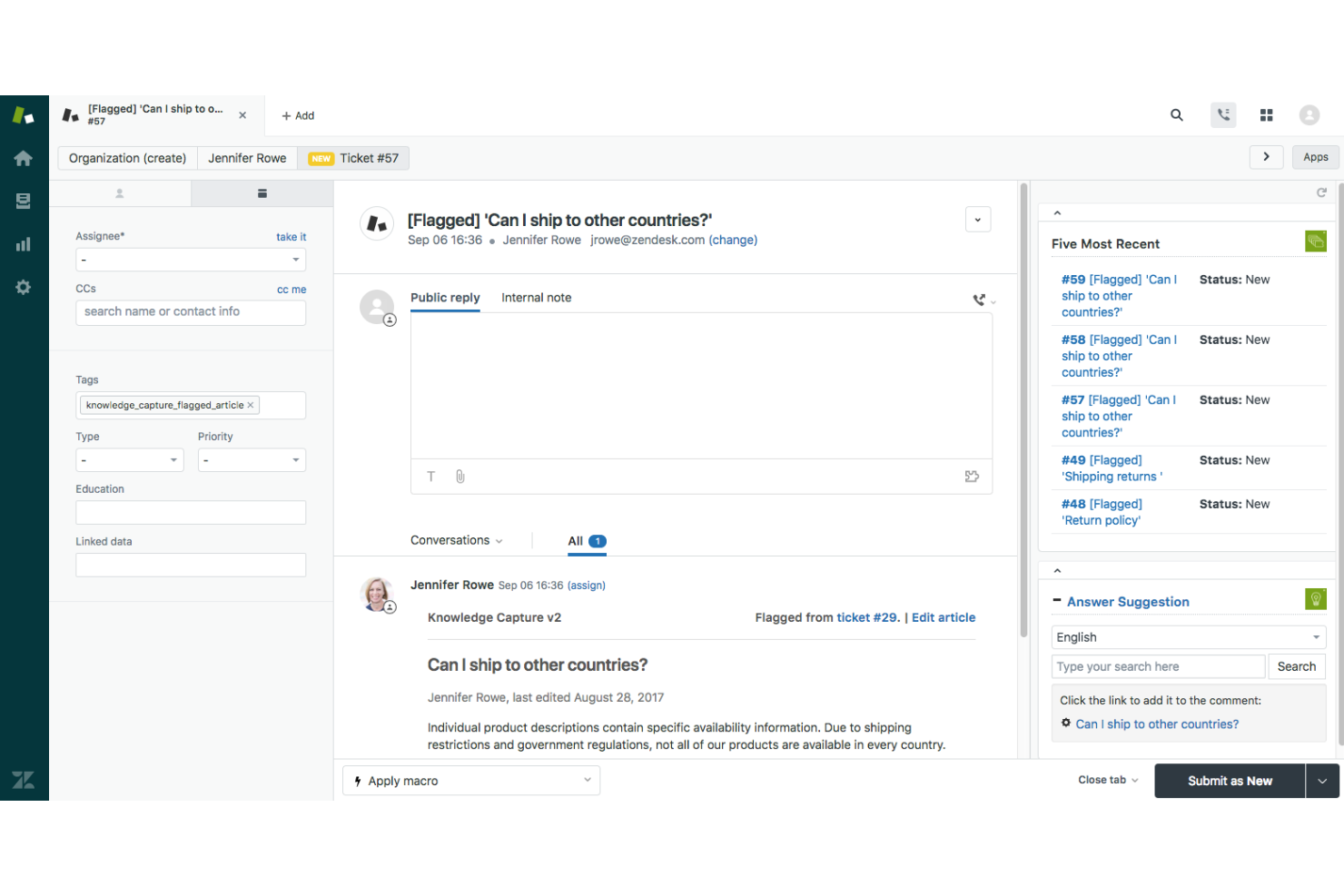 Zendesk screenshot - 10 beste Zoho-alternatieven geselecteerd voor 2026