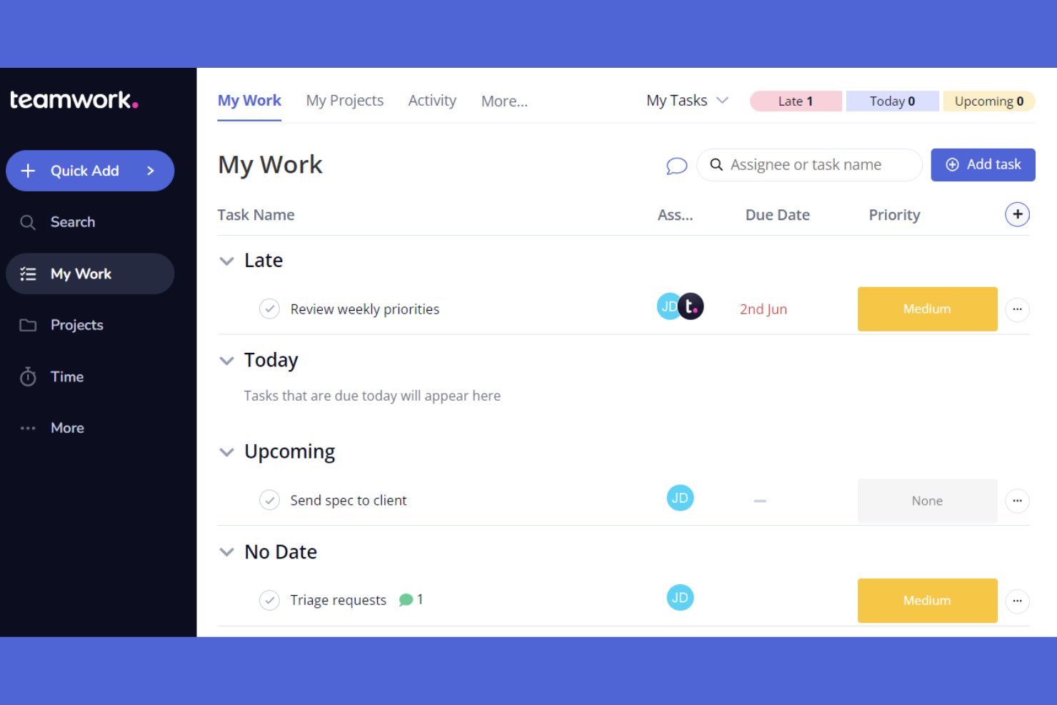 Teamwork.com screenshot - 10 Trello-alternatieven voor 2026