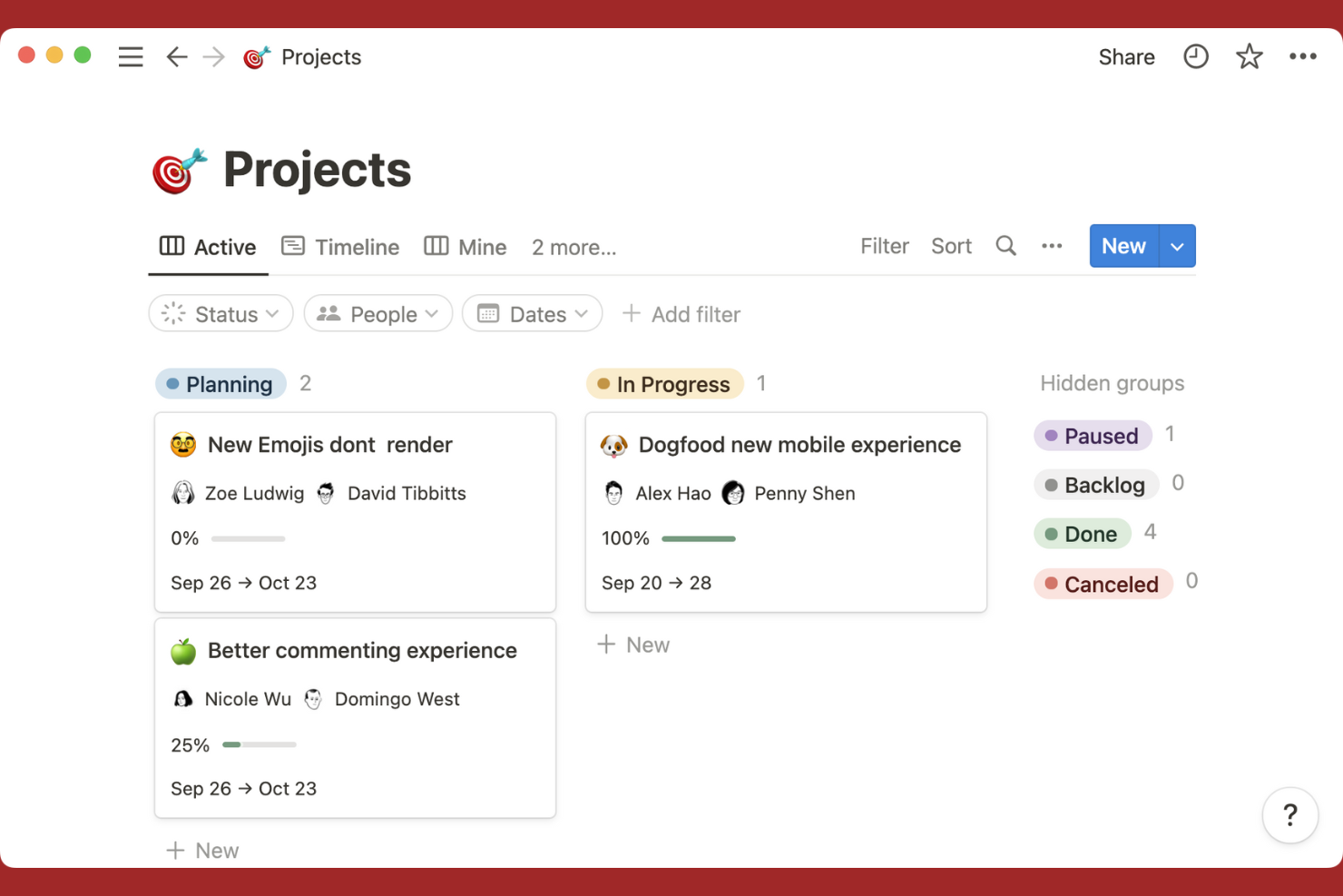 Notion screenshot - 10 alternatieven voor Trello in 2026
