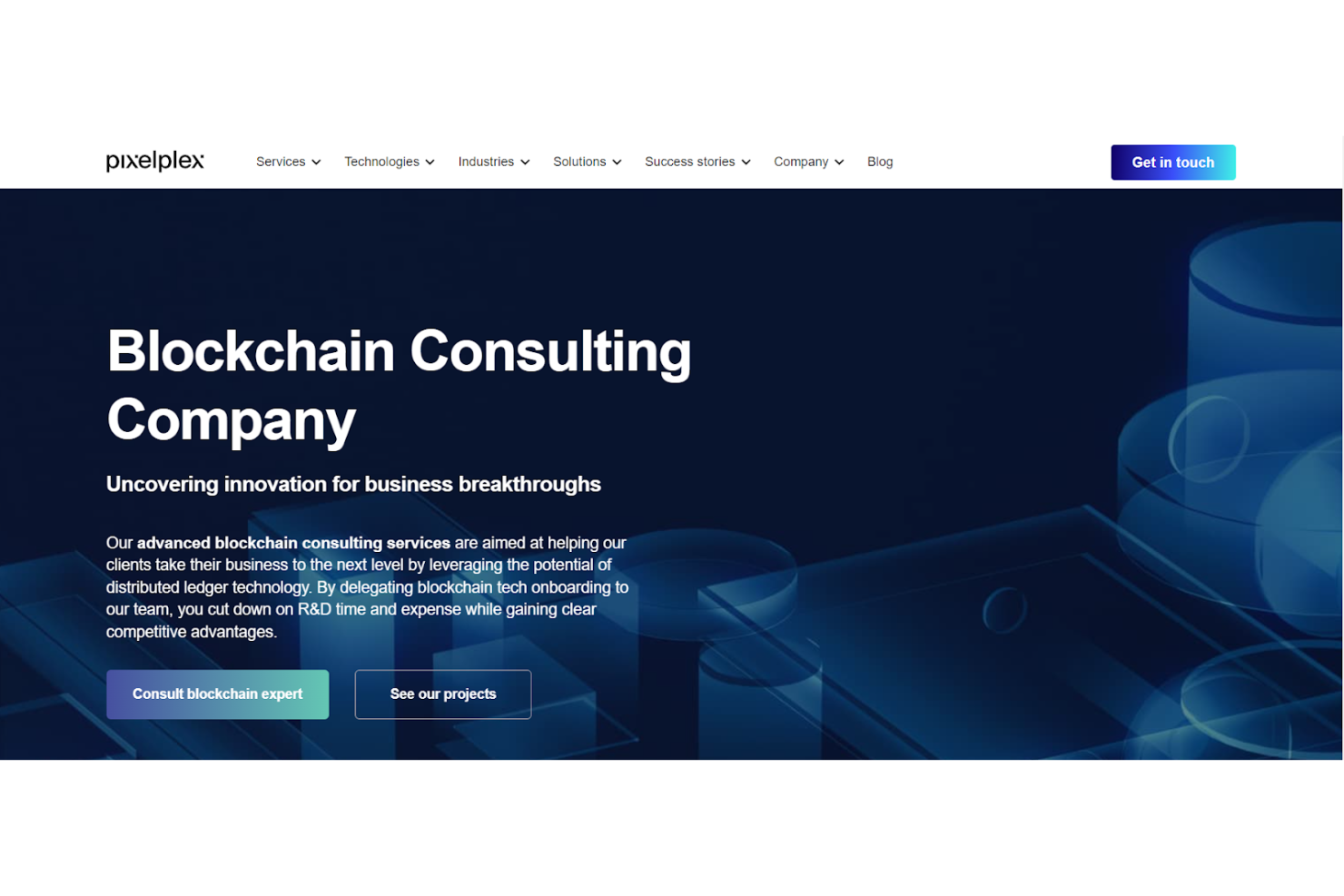 PixelPlex screenshot - 10 beste blockchainadviesdiensten beoordeeld in 2026