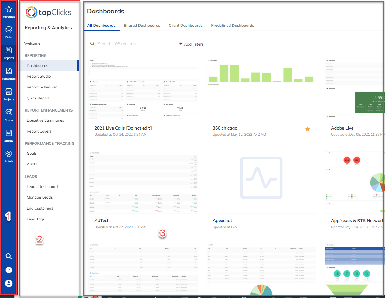 TapClicks screenshot - 10 beste alternatieven voor Supermetrics beoordeeld in 2026