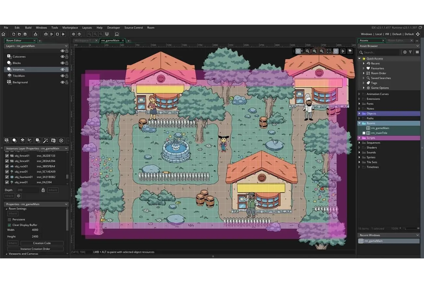 GameMaker screenshot - 10 Beste gratis software voor gameontwikkeling beoordeeld in 2026