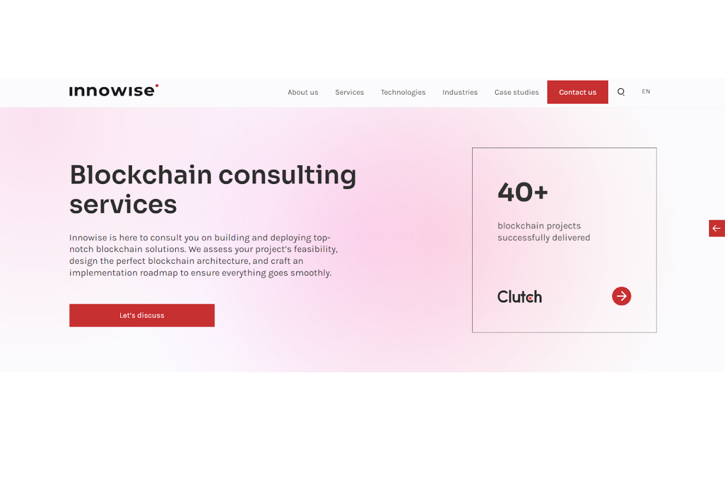 Innowise screenshot - 10 beste blockchainadviesdiensten beoordeeld in 2026