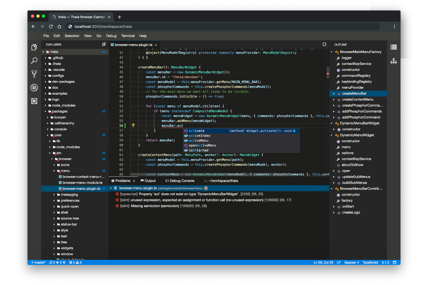 Theia IDE screenshot - 10 beste cloudontwikkelomgevingen beoordeeld in 2026