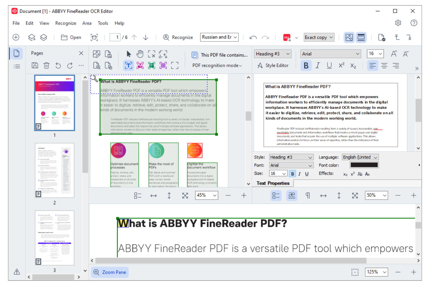 ABBYY FineReader PDF screenshot - 10 beste OCR-tools beoordeeld in 2026