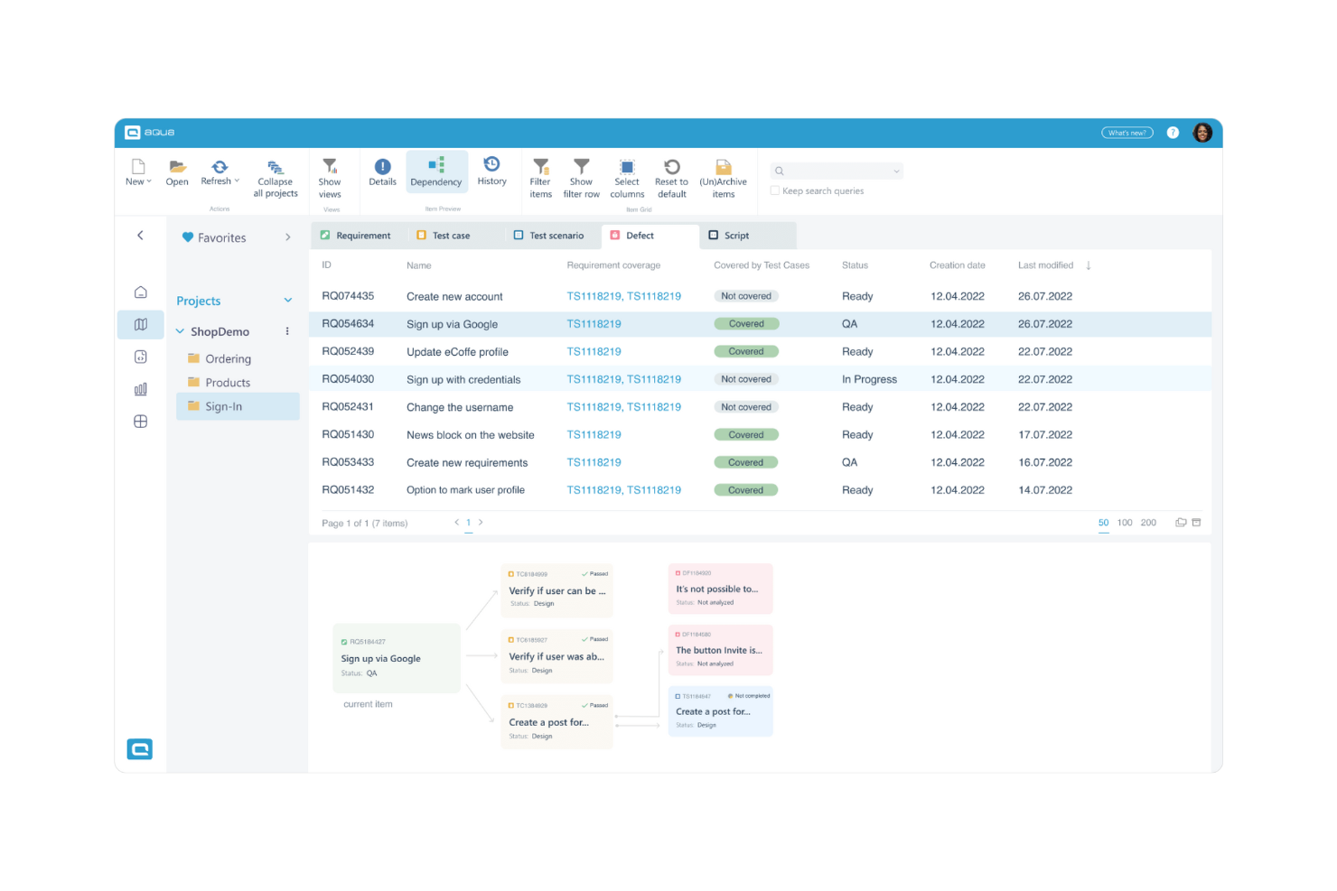 aqua cloud screenshot - 10 beste tools voor agile vereistenbeheer beoordeeld in 2026