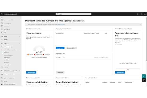 Microsoft Defender screenshot - 10 beste alternatieven voor Tenable beoordeeld in 2026