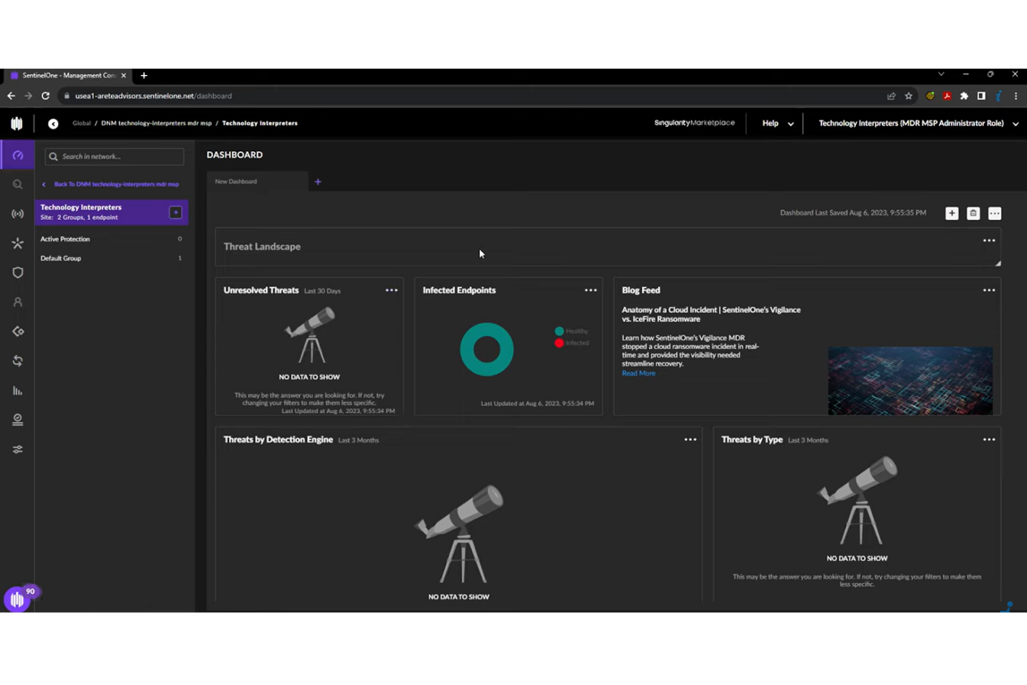 SentinelOne screenshot - 10 beste software voor risicobeheer van cyberbeveiliging beoordeeld in 2026