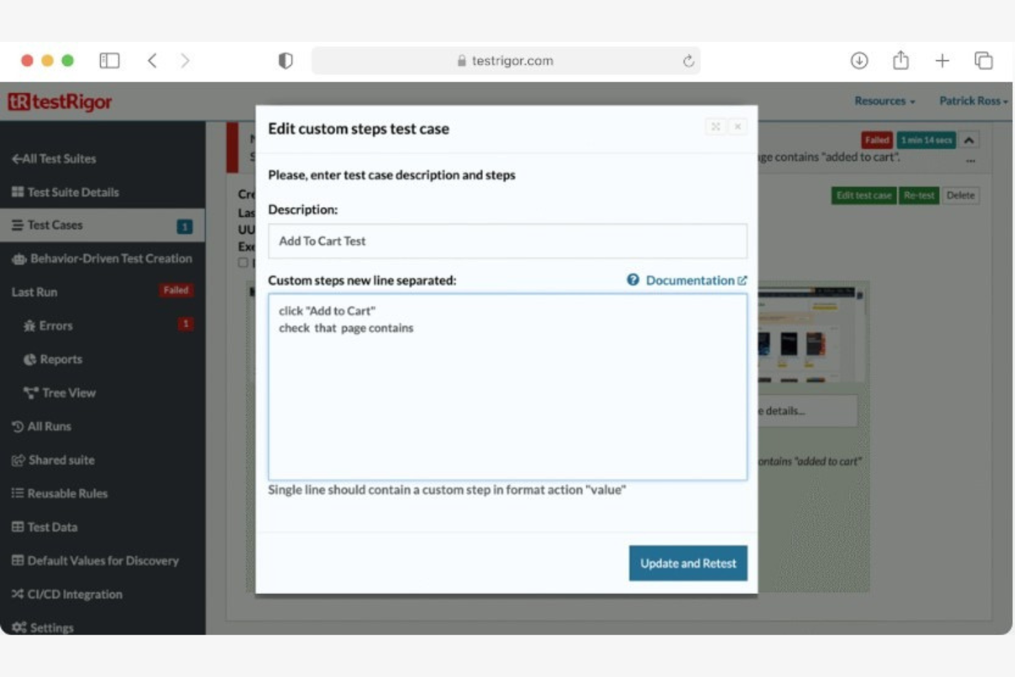 testRigor screenshot - 10 beste AI-tools voor softwaretests beoordeeld in 2026