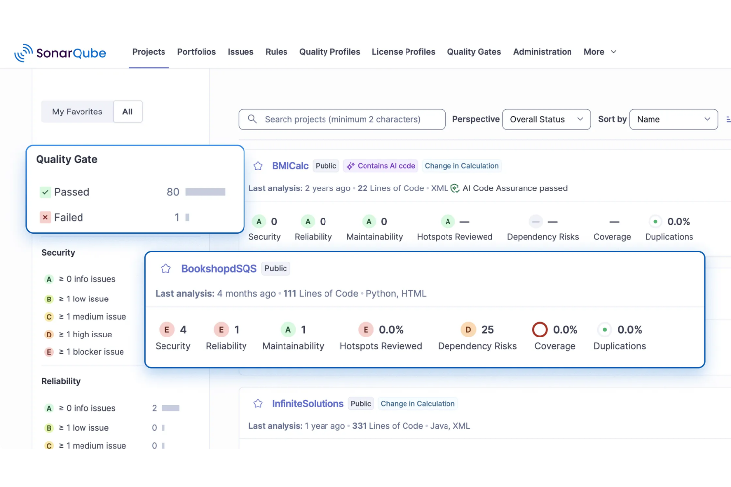 SonarQube screenshot - 10 beste AI-tools voor softwaretests beoordeeld in 2026