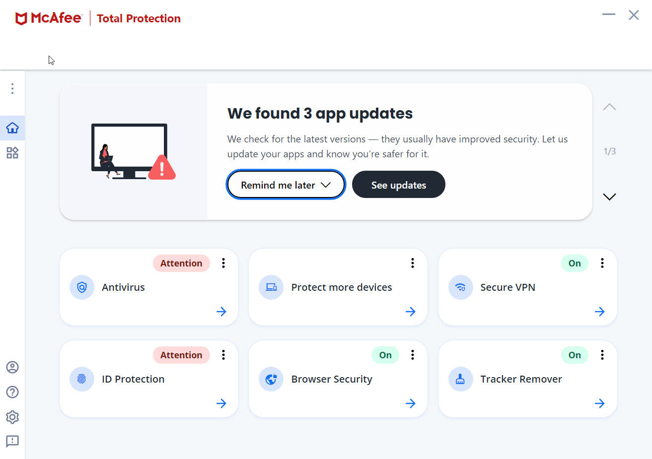 McAfee screenshot - 10 beste cyberbeveiligingstools voor ondernemingen beoordeeld in 2026