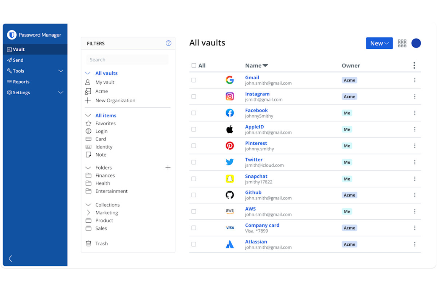 Bitwarden screenshot - 10 beste alternatieven voor HashiCorp Vault beoordeeld in 2026