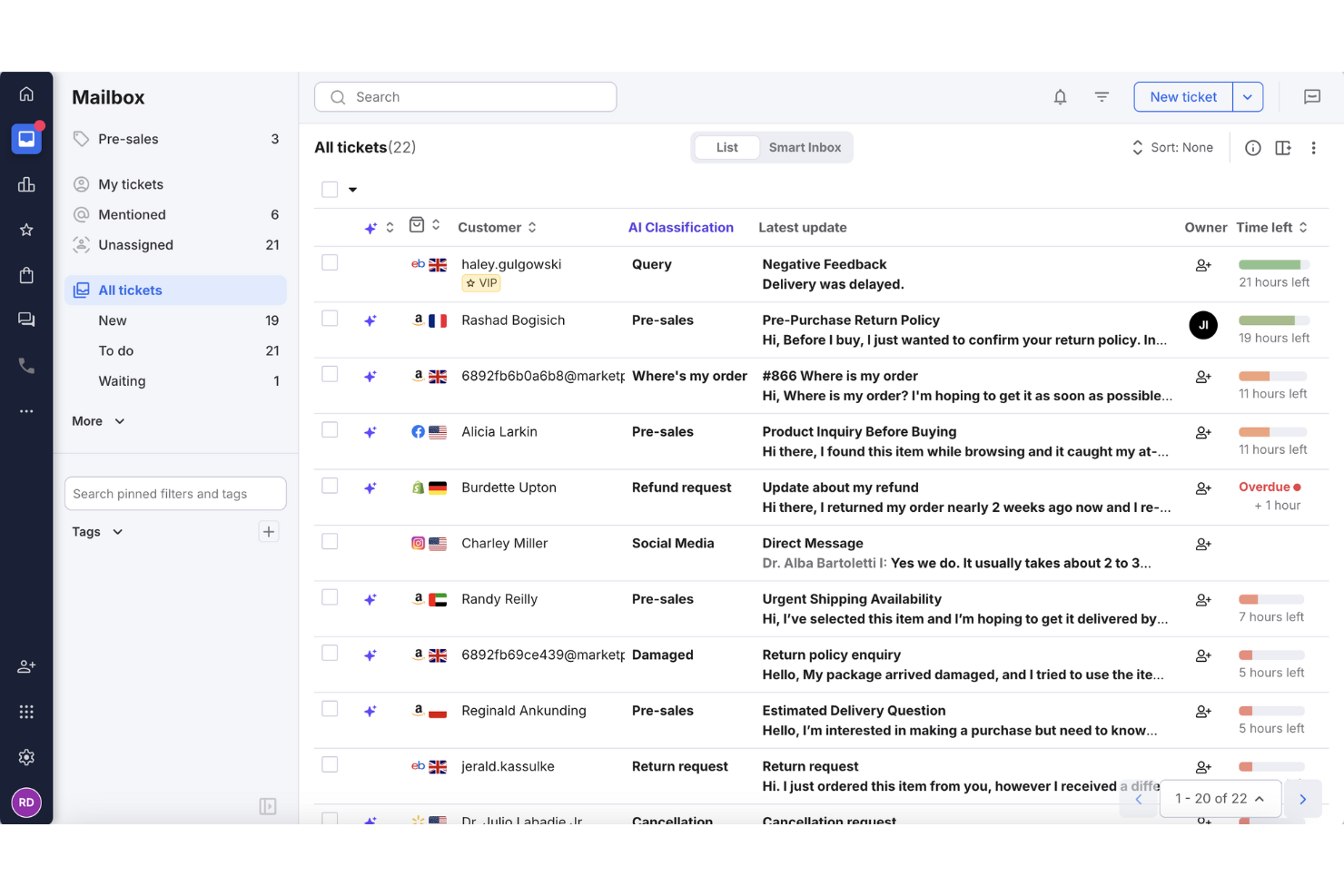eDesk screenshot - 10 beste SaaS-helpdesksoftware beoordeeld in 2026