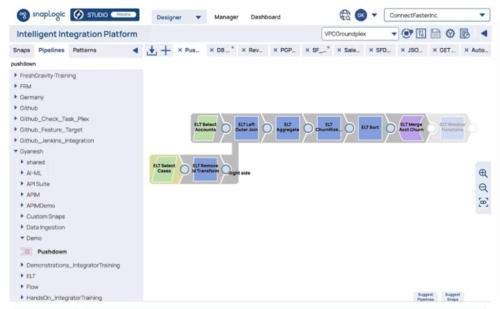 SnapLogic Integration Cloud screenshot - 10 beste platforms voor gegevensuitwisseling, beoordeeld in 2026