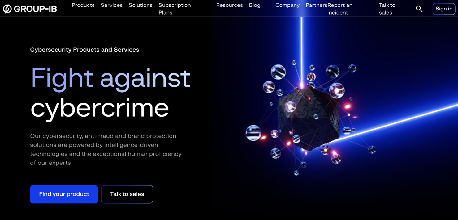 Group-IB screenshot - 10 beste cyberincidentresponsediensten beoordeeld in 2026