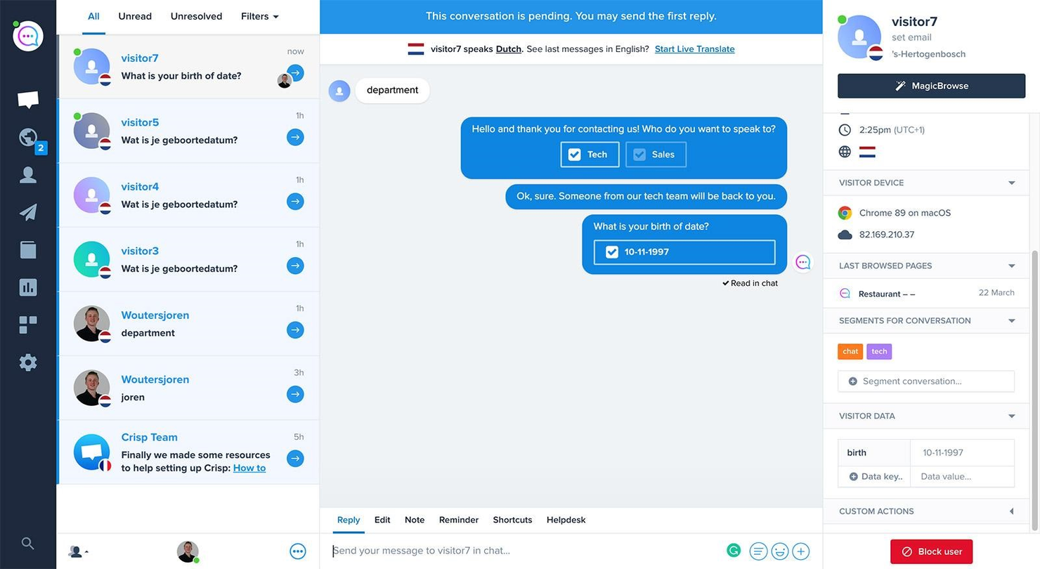 Crisp screenshot - 10 beste alternatieven voor Zendesk beoordeeld in 2026