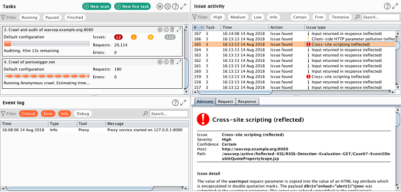 Burp Suite screenshot - 10 beste software voor het scannen op kwetsbaarheden beoordeeld in 2026