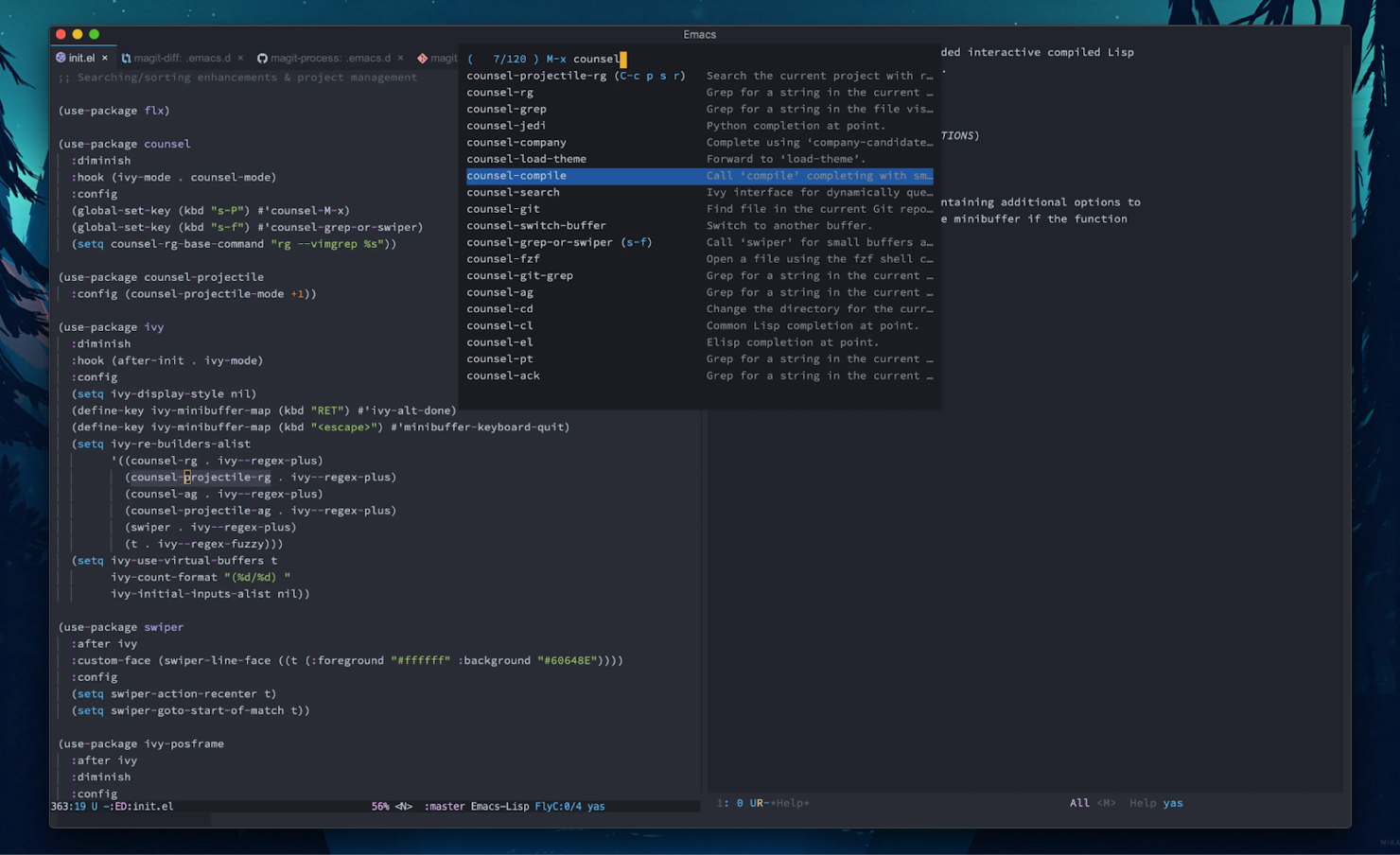 Emacs screenshot - 10 beste Golang-IDE’s beoordeeld in 2026