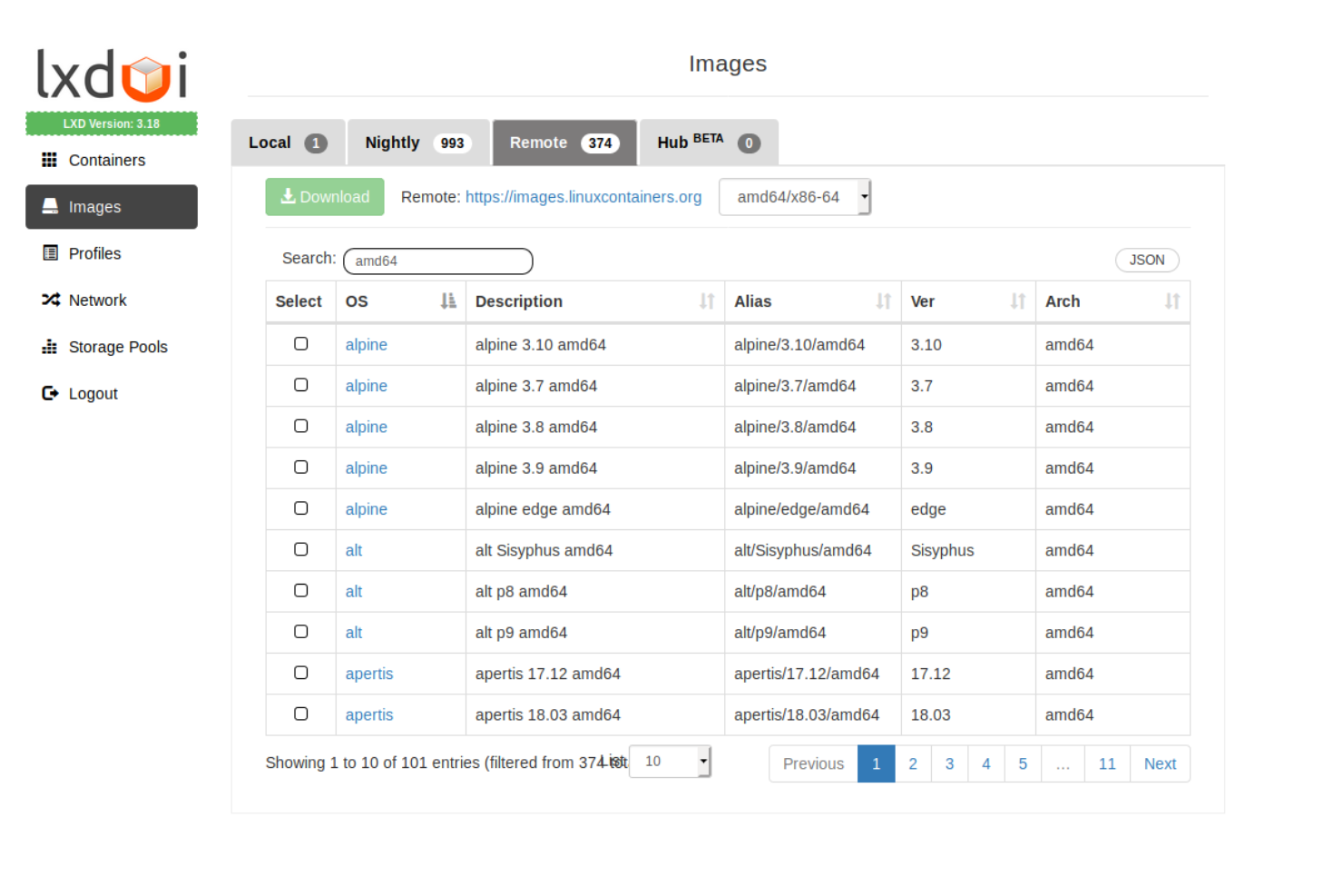 LXC/LXD screenshot - 10 beste Docker-alternatieven beoordeeld in 2026