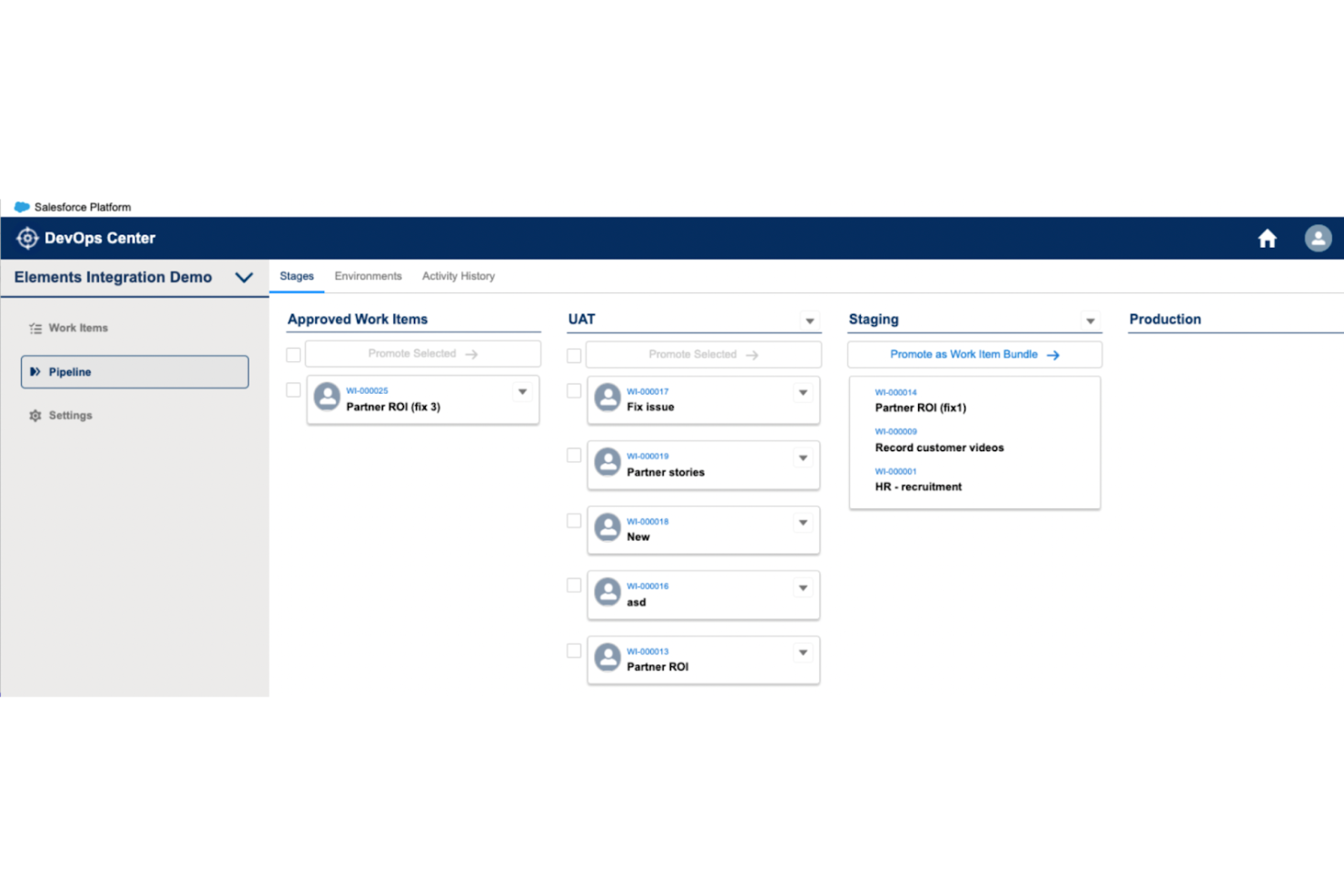 DevOps Center screenshot - 10 beste DevOps-tools voor Salesforce beoordeeld in 2026
