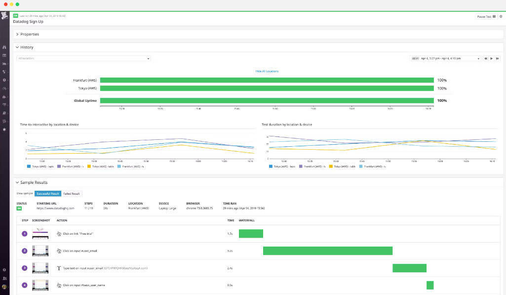 Datadog screenshot - 10 Beste Tools Voor Websitebewaking Van 2026