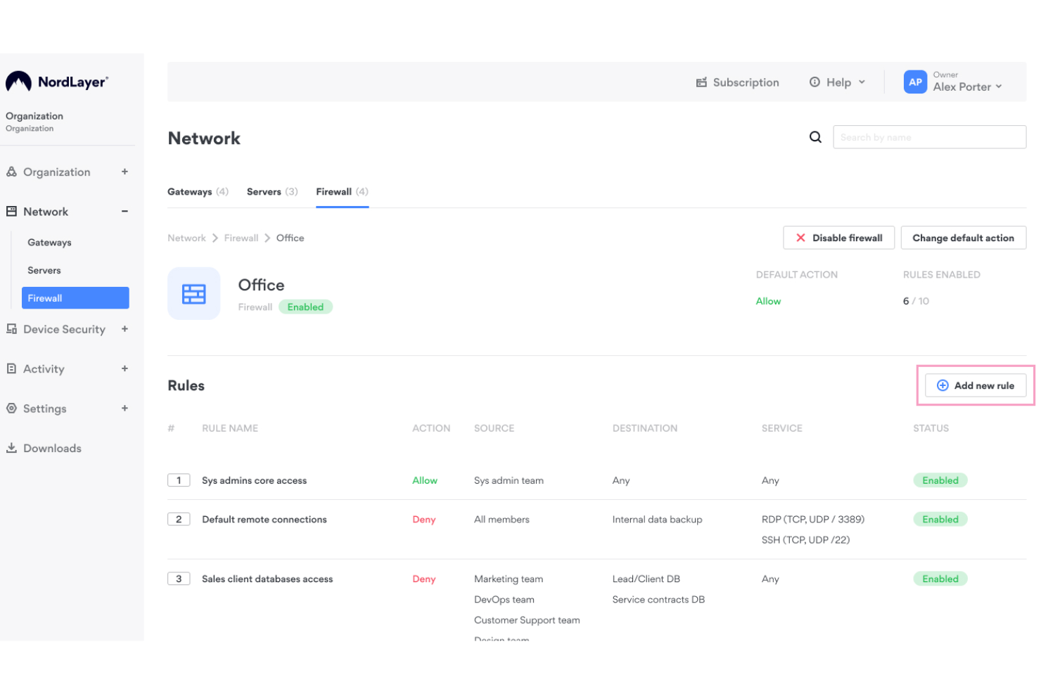 NordLayer screenshot - 10 beste software voor webapplicatie-firewalls in 2026