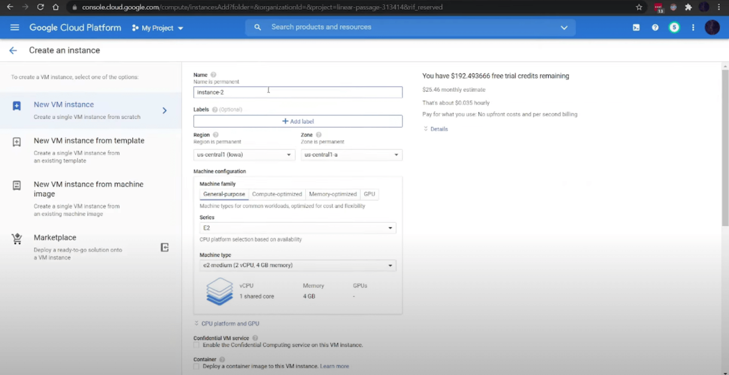 Google Compute Engine screenshot - Ik heb 10 virtualisatiesoftwareprogramma’s getest: mijn favorieten voor 2026