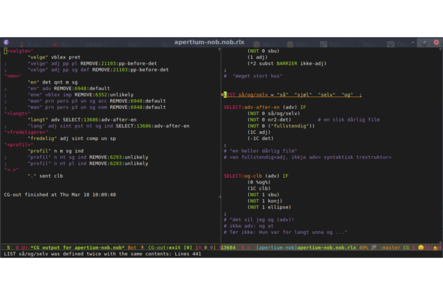 Emacs screenshot - 10 beste teksteditorsoftware voor coderen in 2026