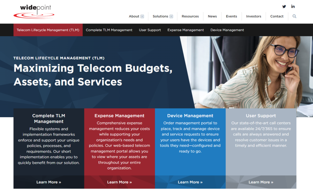 Widepoint screenshot - Navigeren door de 10 beste softwareoplossingen voor telecomkostenbeheer